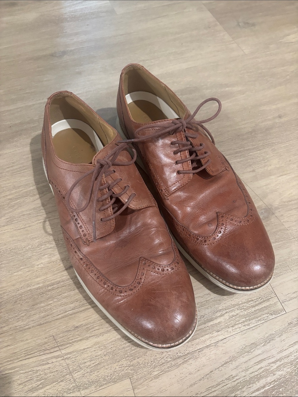 Cole Haan Men's Chestnut Brown Wingtip Derby Shoes